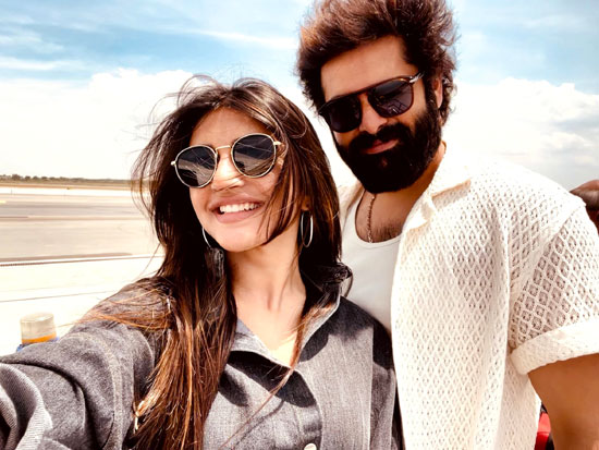 Latest Clicks Of RAPO And Sree Leela From Mysore Airport